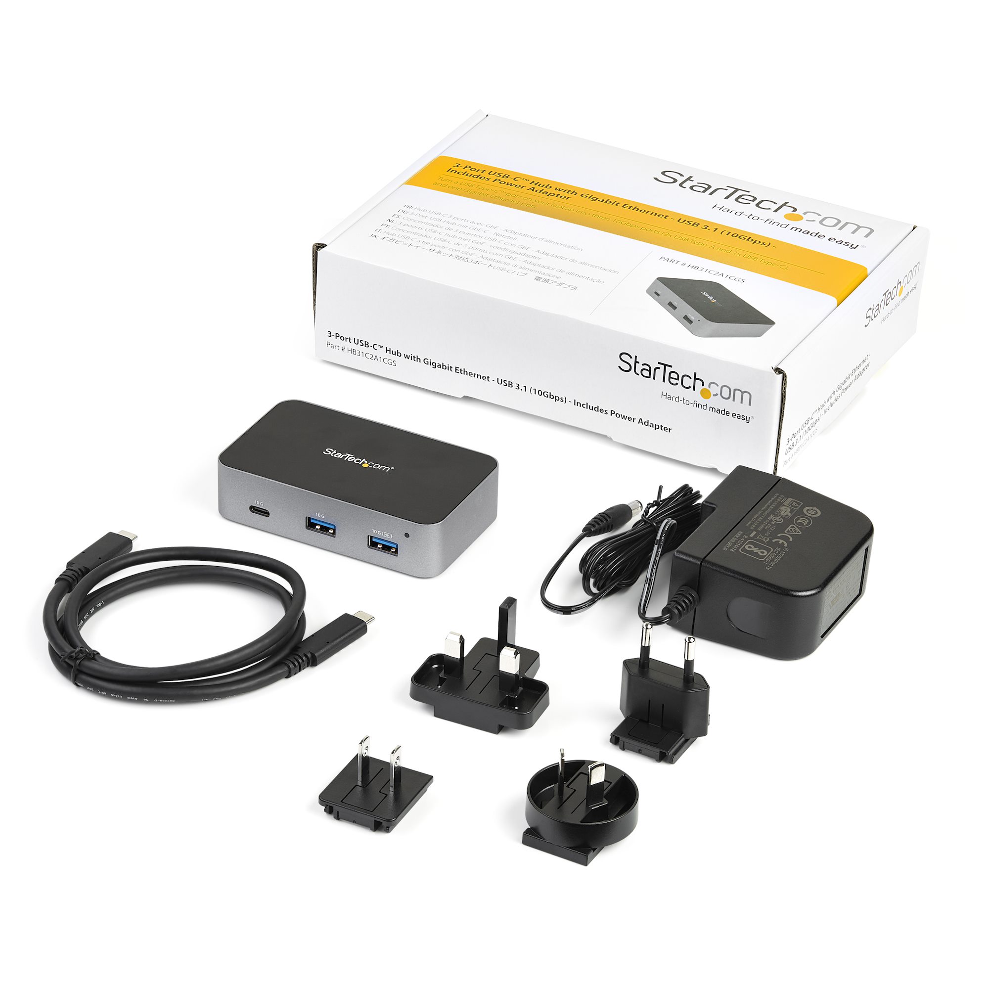StarTech.com 3 Port USB C 3.1 Gen 2 Hub with Ethernet Adapter, 10Gbps USB Type C - Image 5