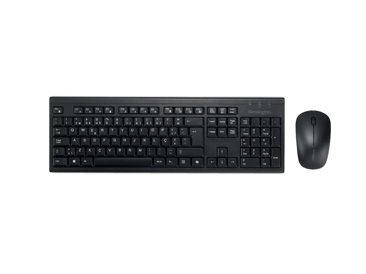 Kensington KM270 EQ - Conjunto de teclado e rato - recarregável - full size - sem fios - 2.4 GHz, Bluetooth - QWERTY - Português