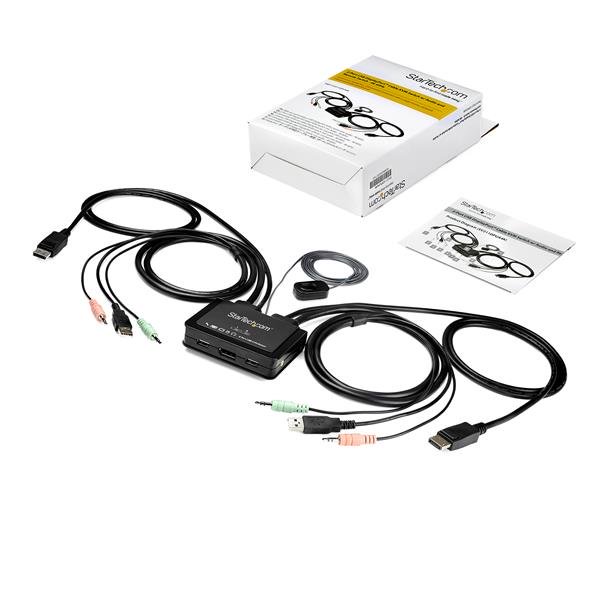 StarTech.com 2 Port DisplayPort KVM Switch, 4K 60Hz, Compact Dual Port UHD DP 1. - Image 6