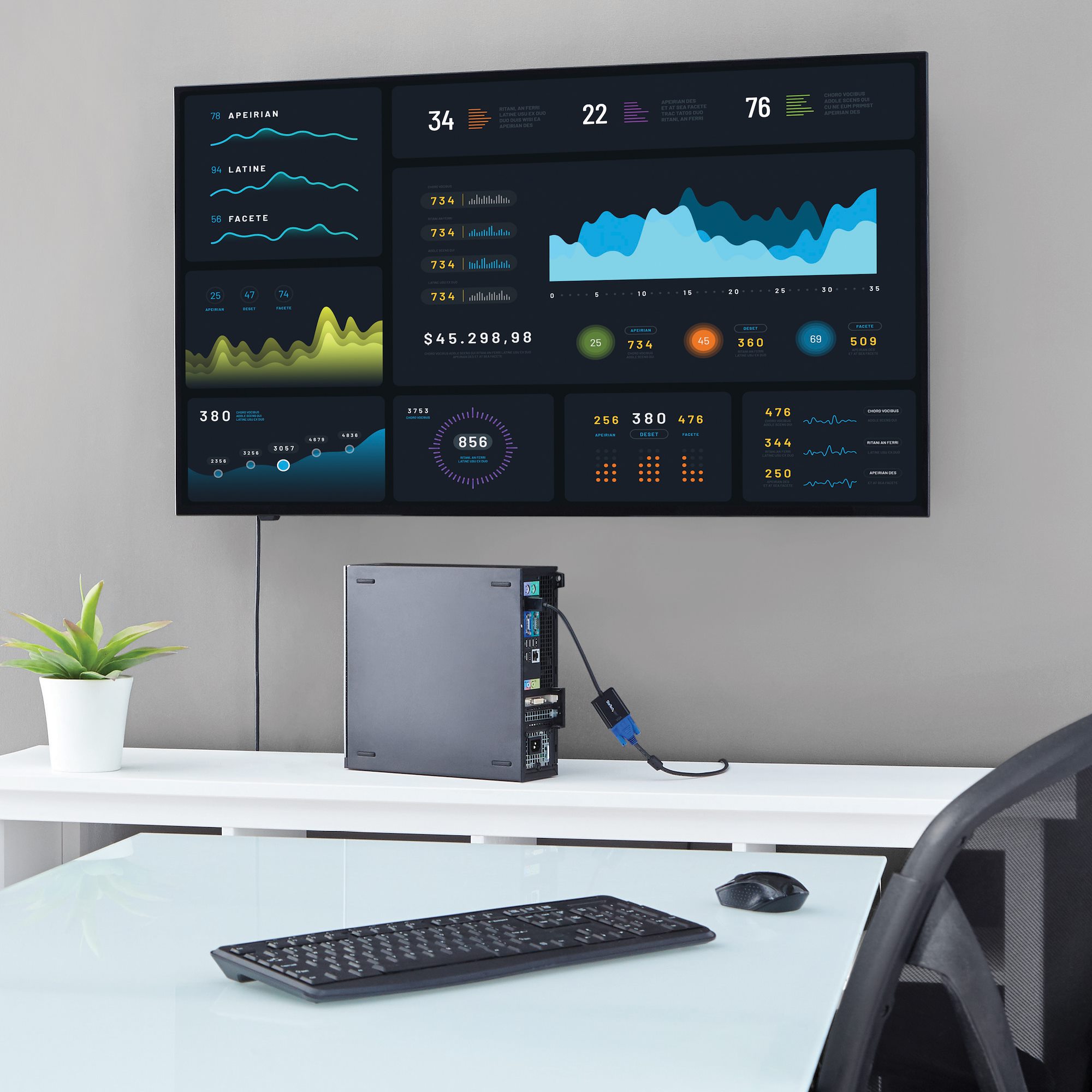 StarTech.com 5-Pack DisplayPort to VGA Adapter, DisplayPort 1.2 HBR2 to VGA Active Adapter, Digital DP to Analog VGA Video Converter Dongle, DisplayPort Male to VGA Female Monitor Adapter - Active DP 1.2 to VGA (DP2VGA3X5) - Adaptador de vídeo - Disp - Image 4