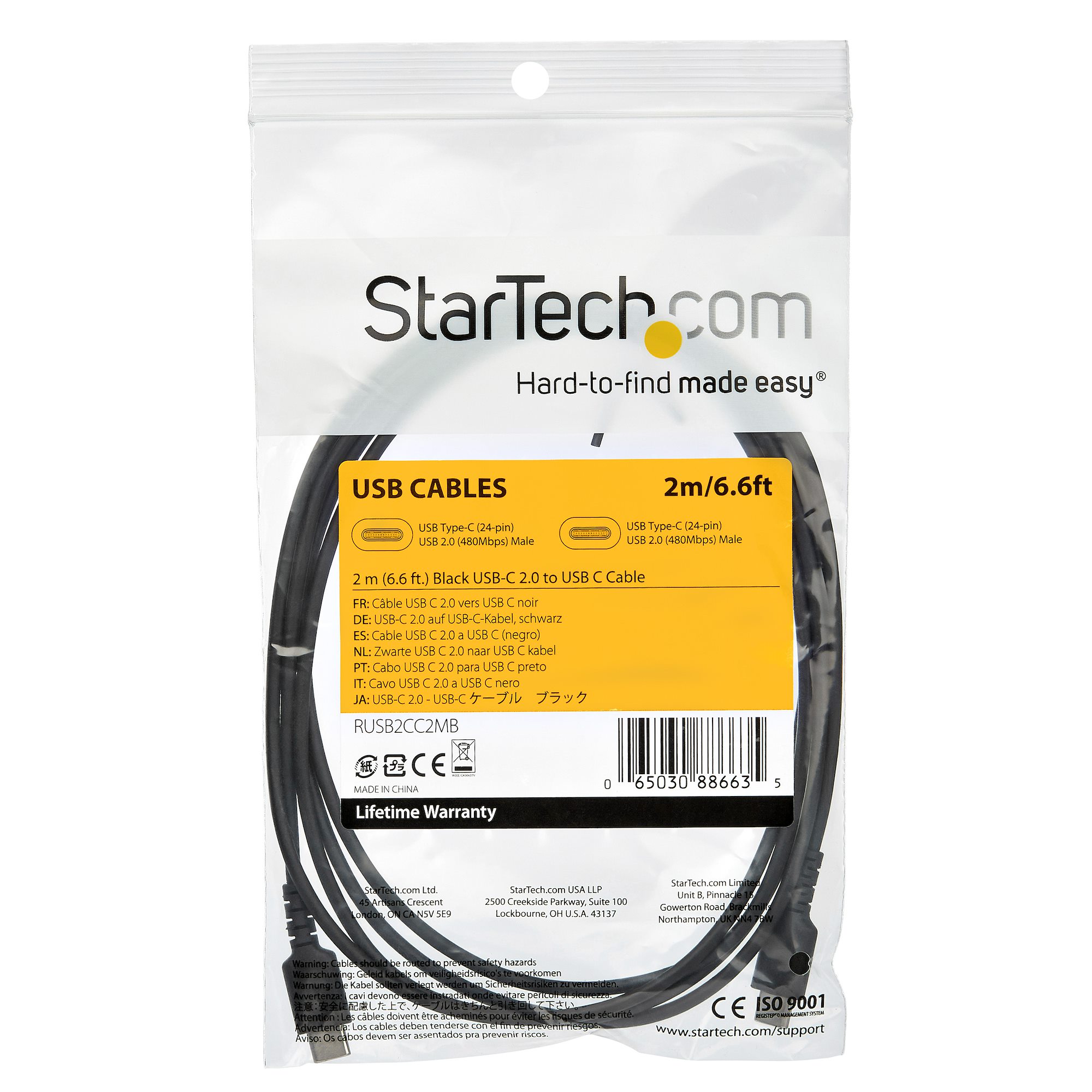 StarTech.com 2m USB C Charging Cable, Durable Fast Charge & Sync USB 2.0 Type C - Image 5