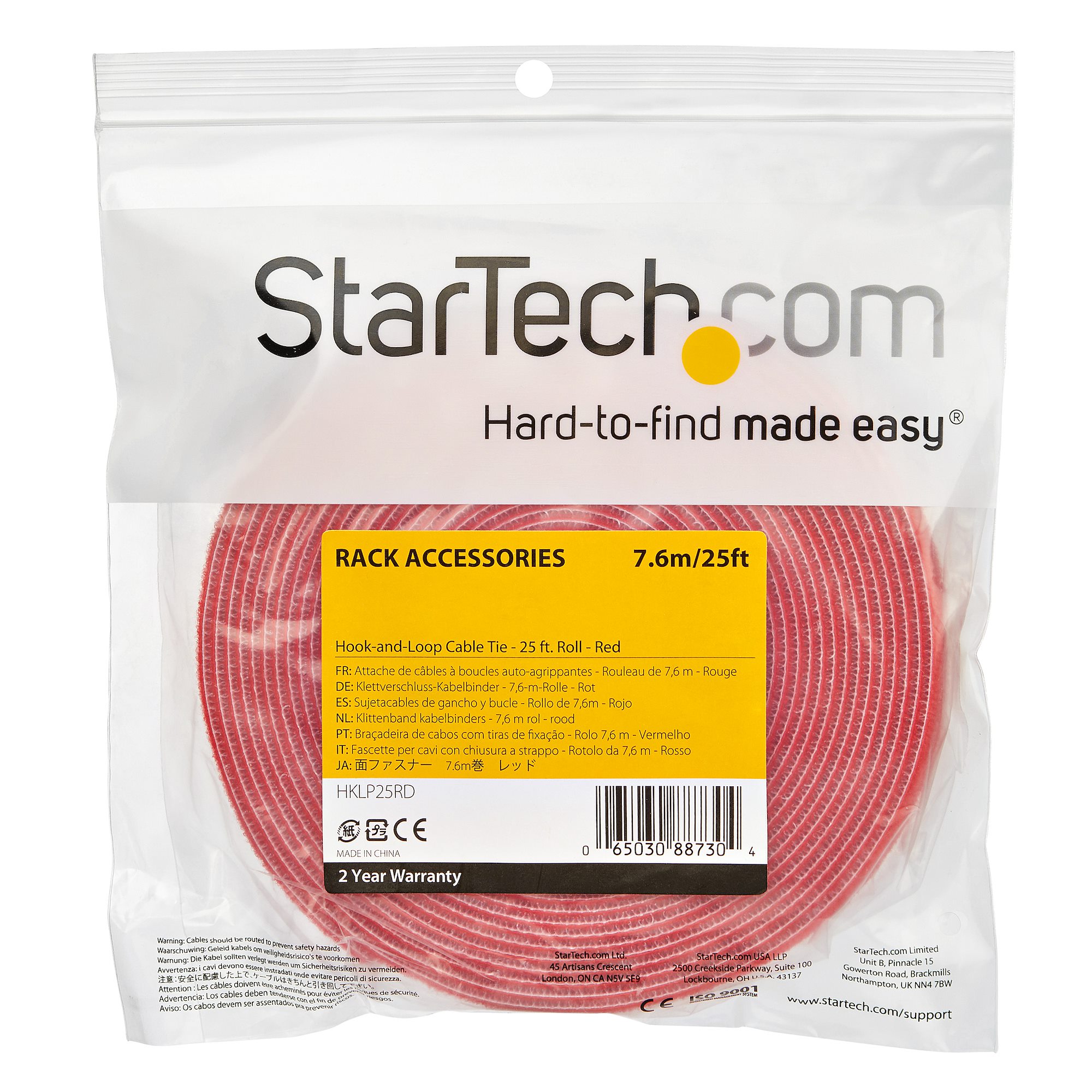 StarTech.com 25ft Hook and Loop Roll, Cut-to-Size Reusable Cable Ties, Bulk Indu - Image 4