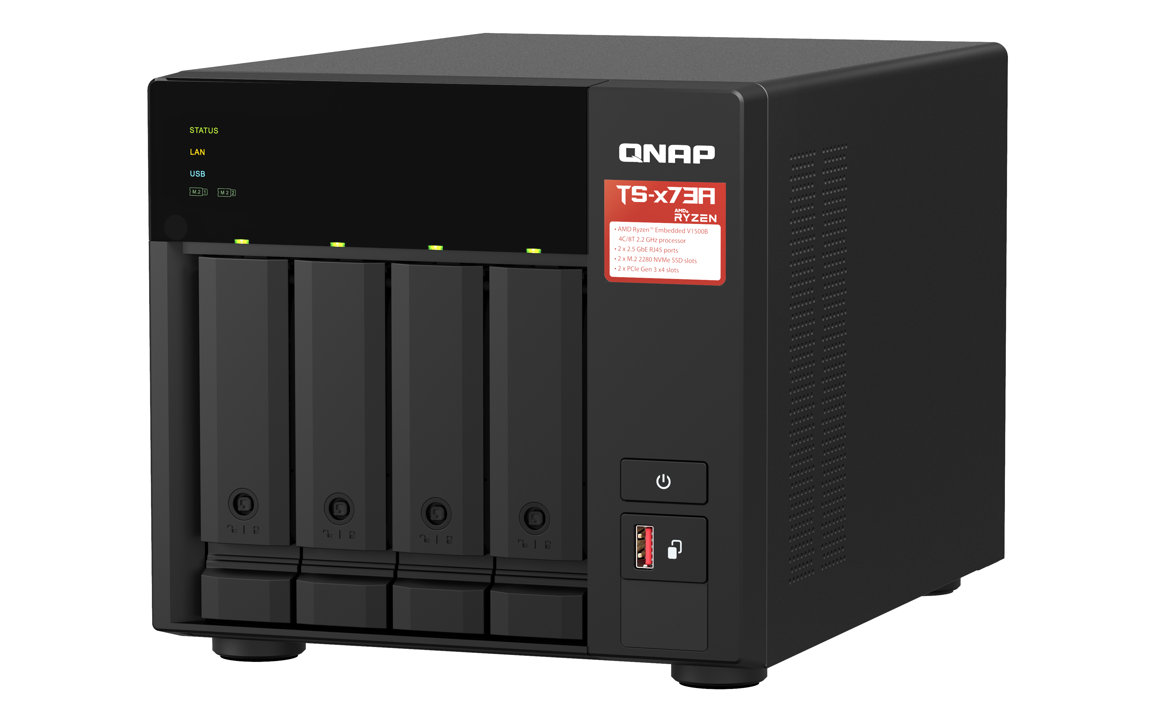 QNAP TS-473A - Servidor NAS - 4 baias - SATA 6Gb/s - RAM 8 GB - 2.5 Gigabit Ethernet - Image 4