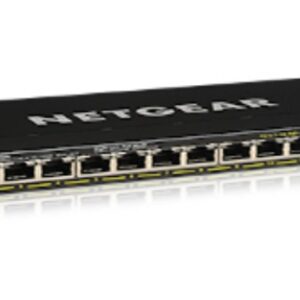 NETGEAR GS316P - Interruptor - sem gestão - 16 x 10/100/1000 (PoE+) - desktop, montável na parede - PoE+ (115 W)