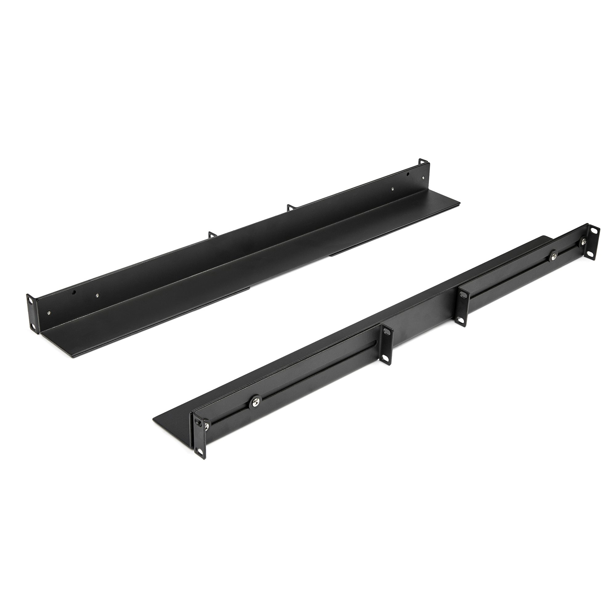 StarTech.com 1U 19 inch Server Rack Rails, 24-36 inch Adjustable Depth, Universal 4 Post Rack Mount Rails, Network Equipment/Server/UPS Mounting Rail Kit, HPE ProLiant, Dell PowerEdge - 4 Post Rack Rails (UNIRAILS1UB) - Rail kit de prataleira - monta