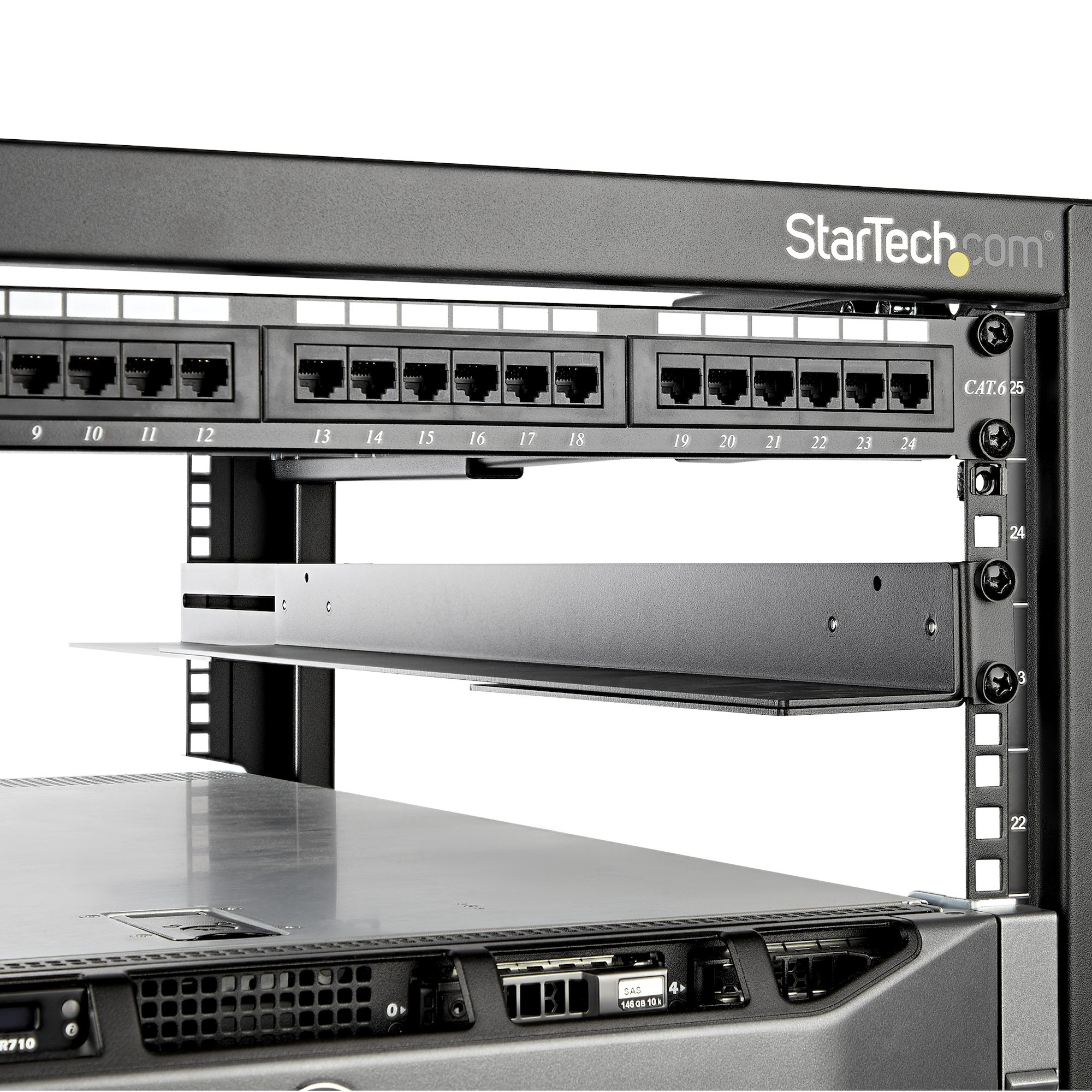 StarTech.com 1U 19 inch Server Rack Rails, 24-36 inch Adjustable Depth, Universal 4 Post Rack Mount Rails, Network Equipment/Server/UPS Mounting Rail Kit, HPE ProLiant, Dell PowerEdge - 4 Post Rack Rails (UNIRAILS1UB) - Rail kit de prataleira - monta - Image 7