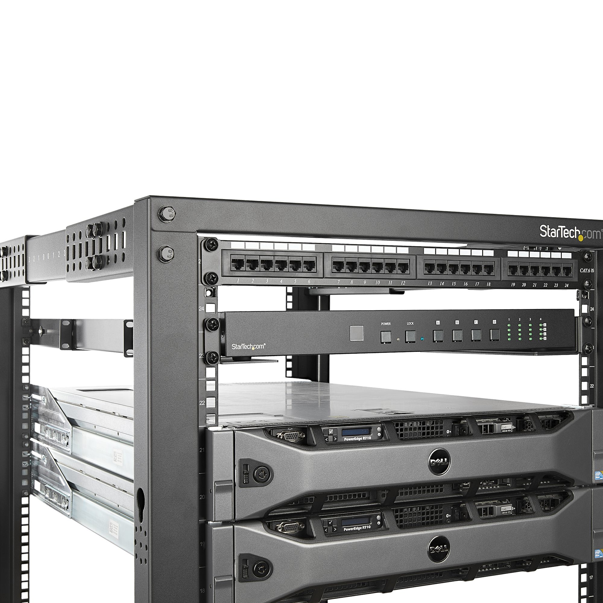 StarTech.com 1U 19 inch Server Rack Rails, 24-36 inch Adjustable Depth, Universal 4 Post Rack Mount Rails, Network Equipment/Server/UPS Mounting Rail Kit, HPE ProLiant, Dell PowerEdge - 4 Post Rack Rails (UNIRAILS1UB) - Rail kit de prataleira - monta - Image 8