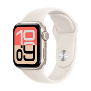 Apple Watch SE 3 (GPS) - 40 mm - alumínio estrelado - relógio inteligente Com banda de desporto - fluoroelastómero - luz das estrelas - tamanho da banda: S/M - 64 GB - Wi-Fi 4, Bluetooth - 26.3 g