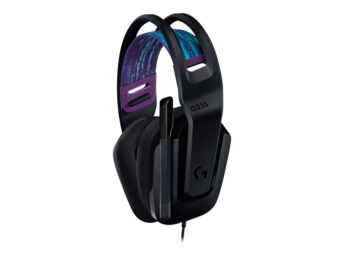 Logitech G G335 Wired Gaming Headset - Auscultadores - tamanho completo - com cabo - macaco de 3,5 mm - preto - Certificado pelo Discord