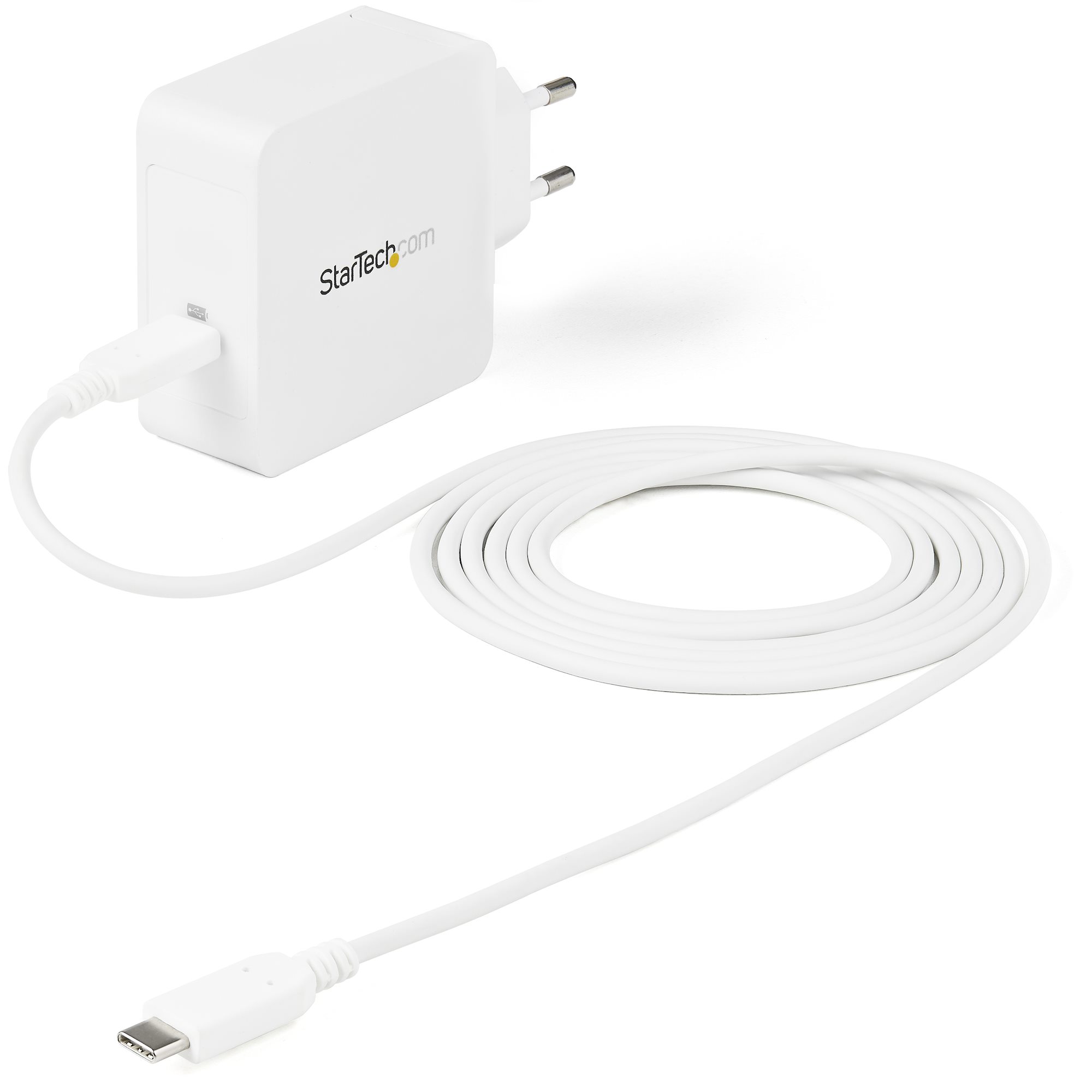 StarTech.com USB C Wall Charger, USB C Laptop Charger 60W PD, 6ft/2m Cable, Universal Compact Type C Power Adapter, Dell XPS/Lenovo X1 Carbon, HP EliteBook, MacBook, USB IF/CE Certified - 60W PD3.0 Wall Charger (WCH1CEU) - Adaptador de alimentação -