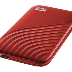 WD My Passport SSD WDBAGF0010BRD - SSD - encriptado - 1 TB - externa (portátil) - USB 3.2 Gen 2 (USB C conector) - 256-bits AES - vermelho