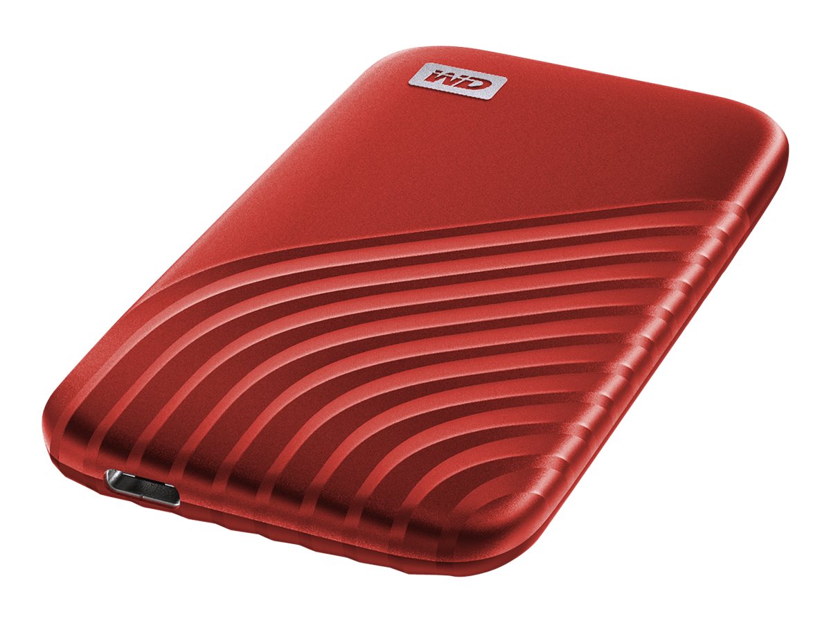 WD My Passport SSD WDBAGF0010BRD - SSD - encriptado - 1 TB - externa (portátil) - USB 3.2 Gen 2 (USB C conector) - 256-bits AES - vermelho