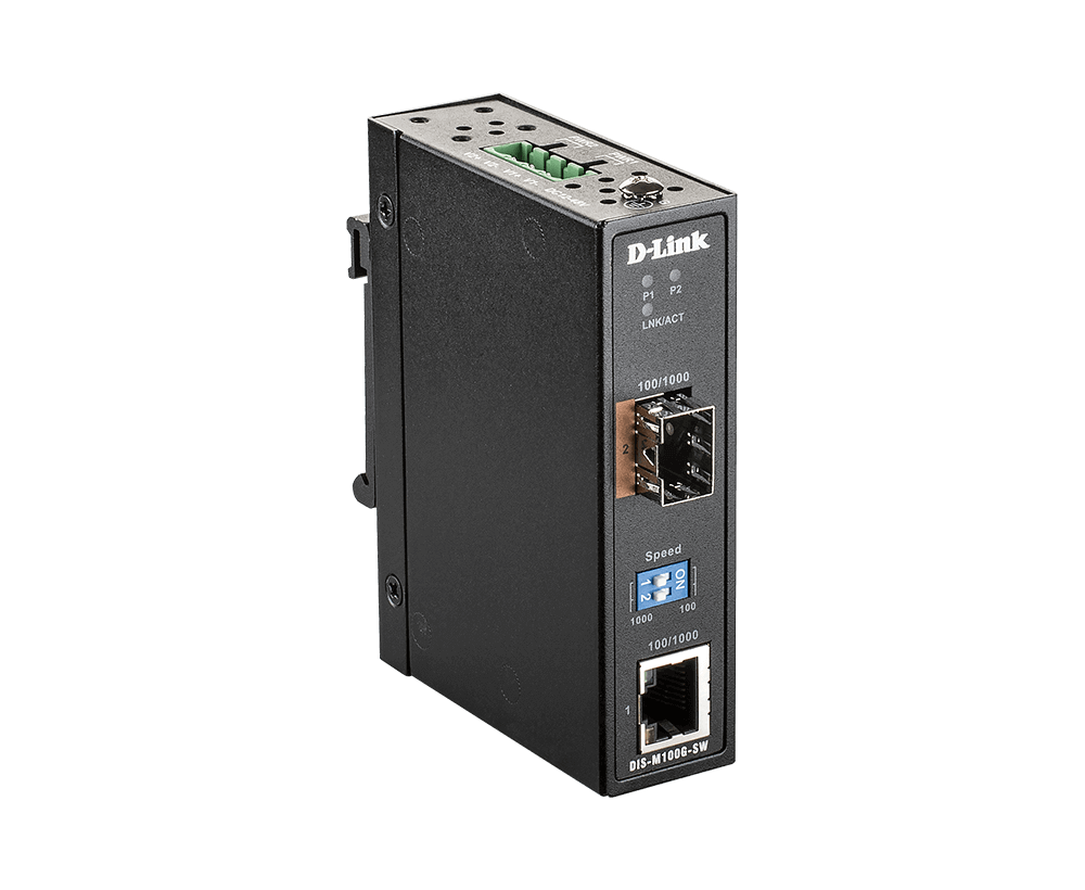 D-Link DIS M100G - Conversor de mídia - 1GbE - 1000Base-T - RJ-45 / SFP (mini-GBIC)