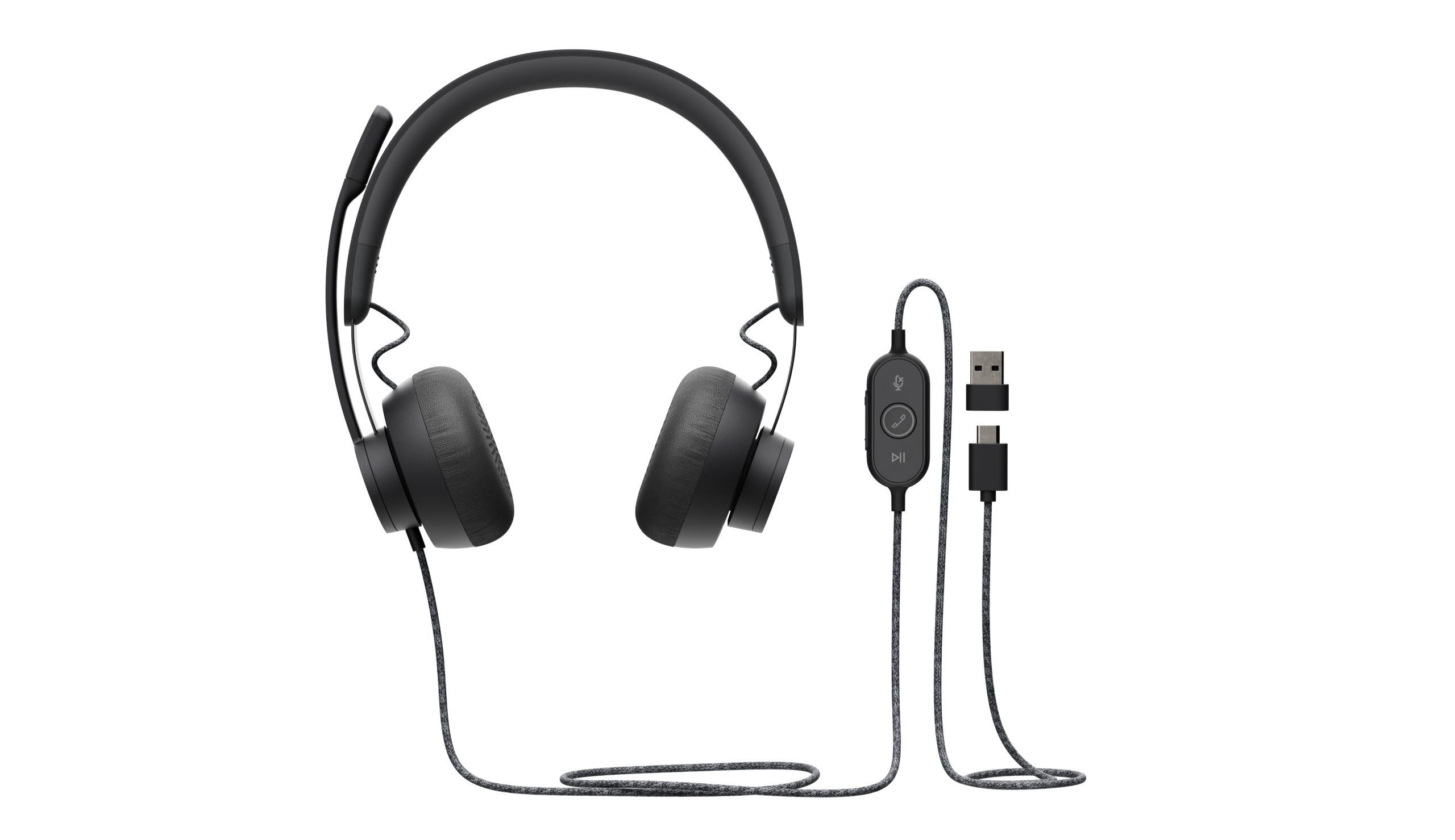 Logitech Zone Wired - Auscultadores - no ouvido - com cabo - USB-C - grafite