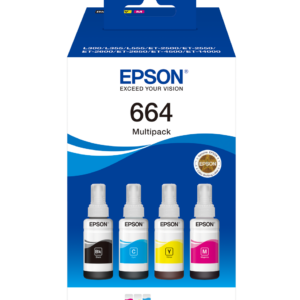 Epson EcoTank 664 - Pack de 4 - preto, amarelo, azul cyan, magenta - original - recarga de tinta - para Epson L380, L395, L495, EcoTank ET-2650, L1455, L656, EcoTank ITS L3050, L3060, L3070