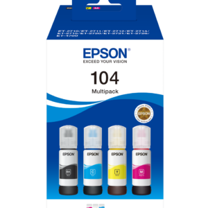 Epson EcoTank 104 - Pack de 4 - preto, amarelo, azul cyan, magenta - original - recarga de tinta - para EcoTank ET-14100, 1810, 2721, 2810, 2811, 2812, 2814, 2815, 2820, 2821, 2825, 2826, 4800