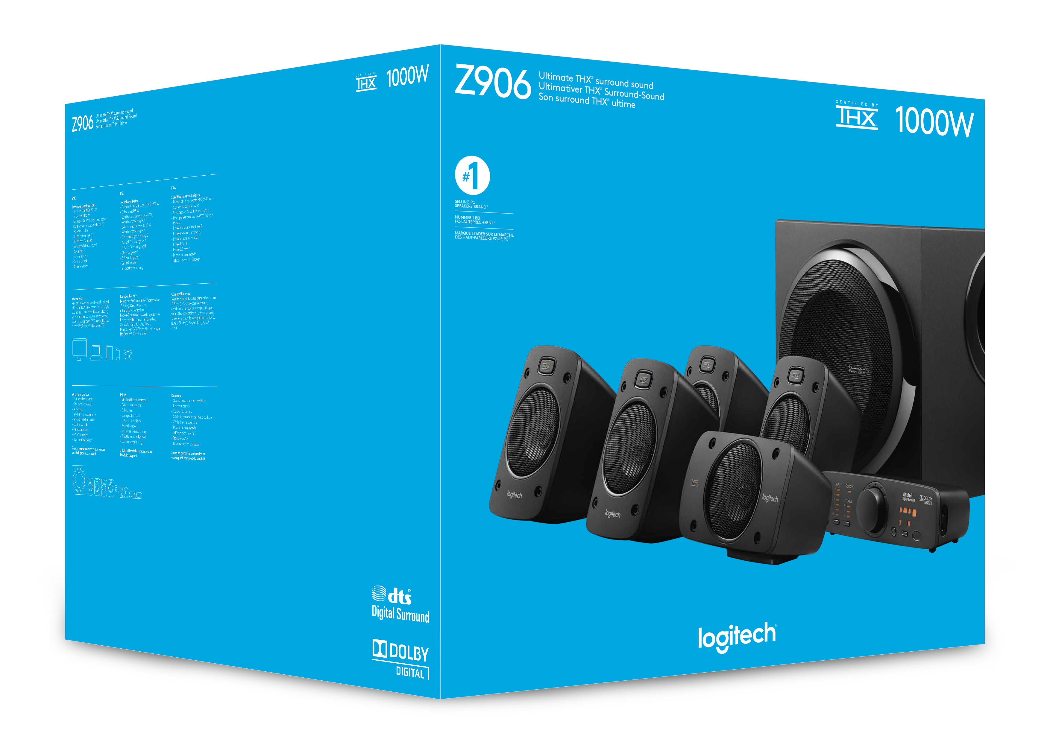 Logitech Z-906 - Sistema de altifalante - para home theater - canal 5.1 - 500 Watt (Total) - Image 19