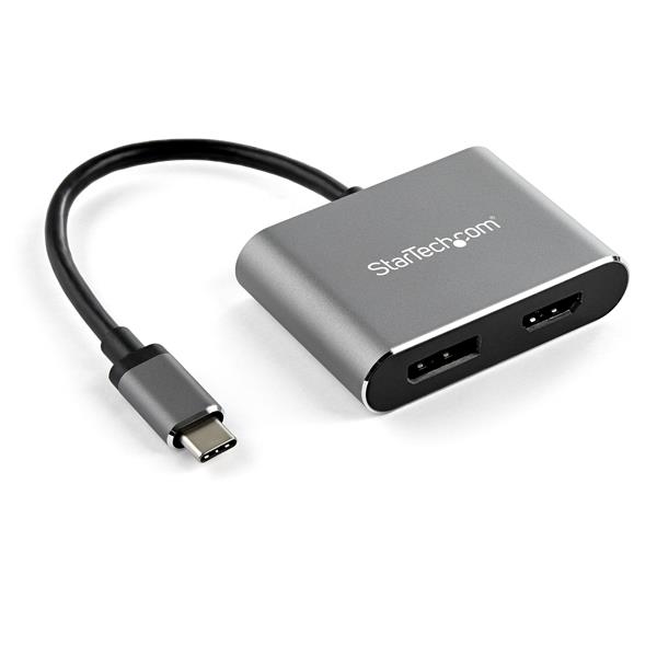 StarTech.com USB C Multiport Video Adapter, 4K 60Hz USB-C to HDMI 2.0 or DisplayPort 1.2 Monitor Adapter, USB Type-C 2-in-1 Display Converter HDMI/DP HBR2 HDR, Thunderbolt 3 Compatible - USB-C 2 in 1 Adapter (CDP2DPHD) - Adaptador de vídeo - USB-C ma