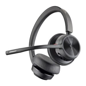 Poly Voyager 4320-M - Auscultadores - no ouvido - bluetooth - sem fios, com cabo - USB-A via adaptador Bluetooth - preto - Certificado para Microsoft Teams, Certificação Zoom - Replaces Poly SKU 218475-02