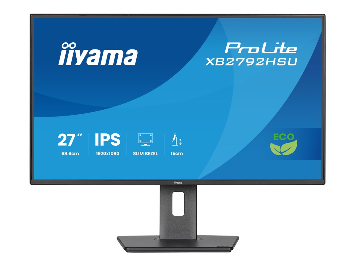 iiyama ProLite XB2792HSU-B1 - Monitor LED - 27" - 1920 x 1080 Full HD (1080p) @ 120 Hz - IPS - 300 cd/m² - 1500:1 - 3 ms - HDMI, DisplayPort - altifalantes - preto, mate