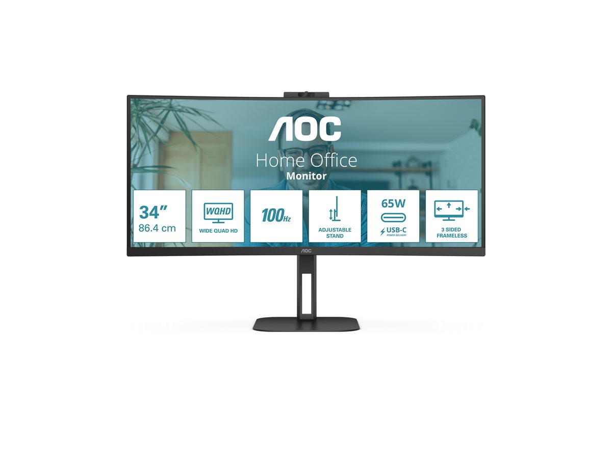 AOC Value-line CU34V5C/BK - V5 series - monitor LED - curvo - 34"