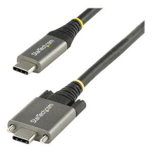 StarTech.com 20" 50cm Side Screw Locking USB C Cable 10Gbps, USB 3.1/3.2 Gen 2 Type-C Cable, 100W (5A) Power Delivery Charging, DP Alt Mode, Dual Screw Lock, USB-C to C Cord, Charge/Sync - Thunderbolt 3 Compatible - Cabo USB - USB-C (M) reto/travamen