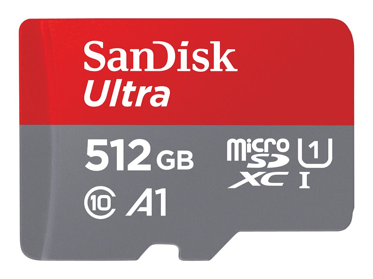 SanDisk Ultra - Cartão de memória flash (adaptador microSDXC para SD Incluído) - 512 GB - A1 / UHS Class 1 / Class10 - microSDXC UHS-I