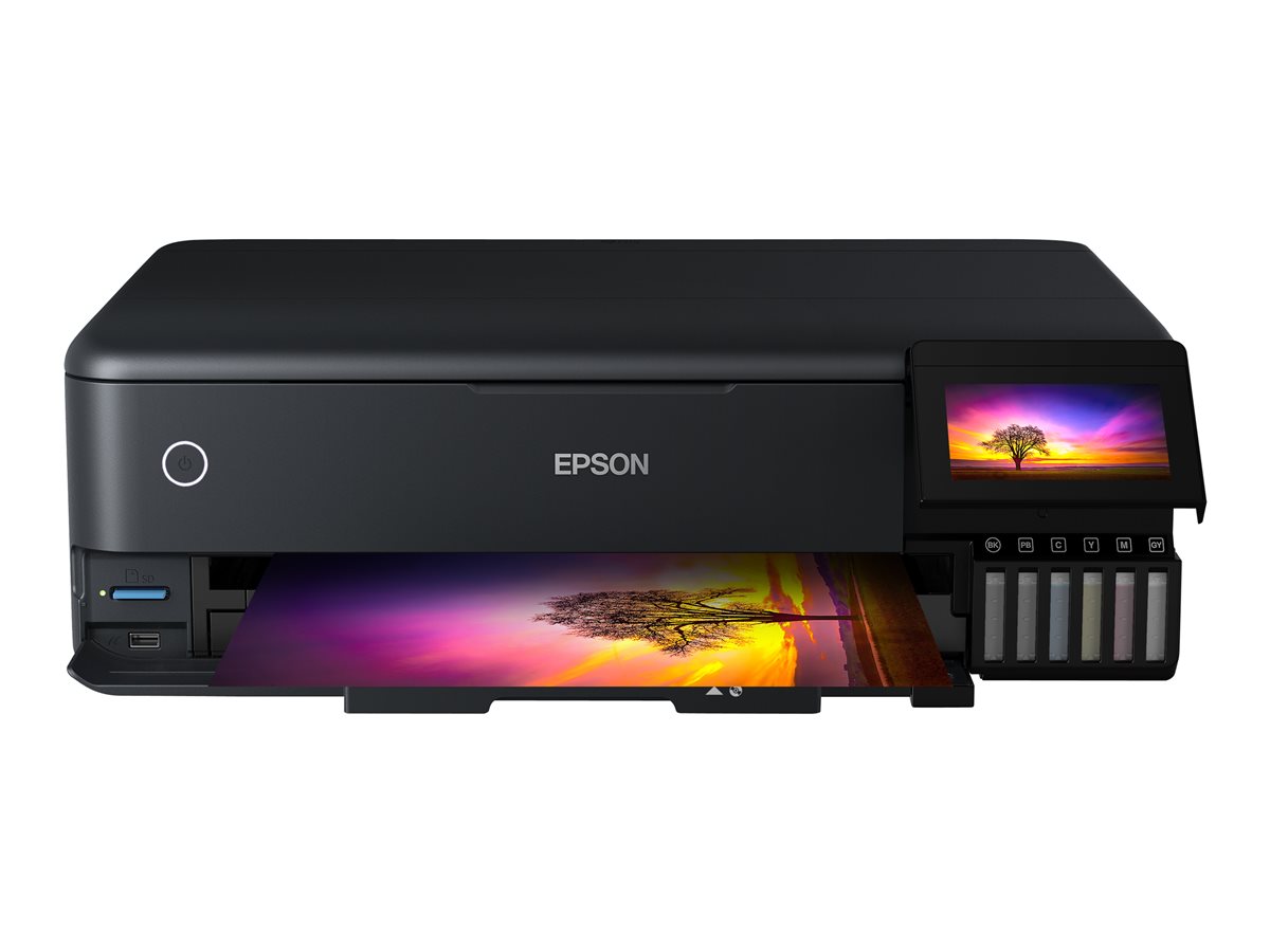 Epson EcoTank ET-8550 - Impressora multi-funções - a cores - jacto de tinta - recarregável - A3 (media) - até 16 ppm (impressão) - USB, LAN, Wi-Fi(ac), host USB - preto