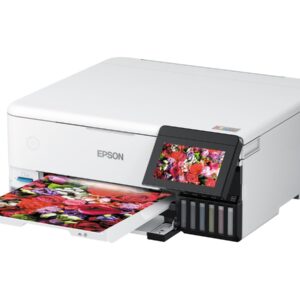 Epson EcoTank ET-8500 - Impressora multi-funções - a cores - jacto de tinta - recarregável - A4/Letter (media) - até 16 ppm (impressão) - USB, LAN, Wi-Fi(ac), host USB - branco