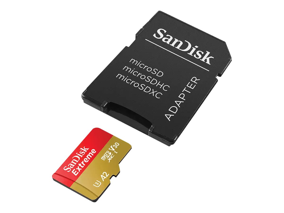 SanDisk Extreme - Cartão de memória flash (adaptador microSDXC para SD Incluído) - 64 GB - A2 / Video Class V30 / UHS-I U3 / Class10 - microSDXC UHS-I - Image 2