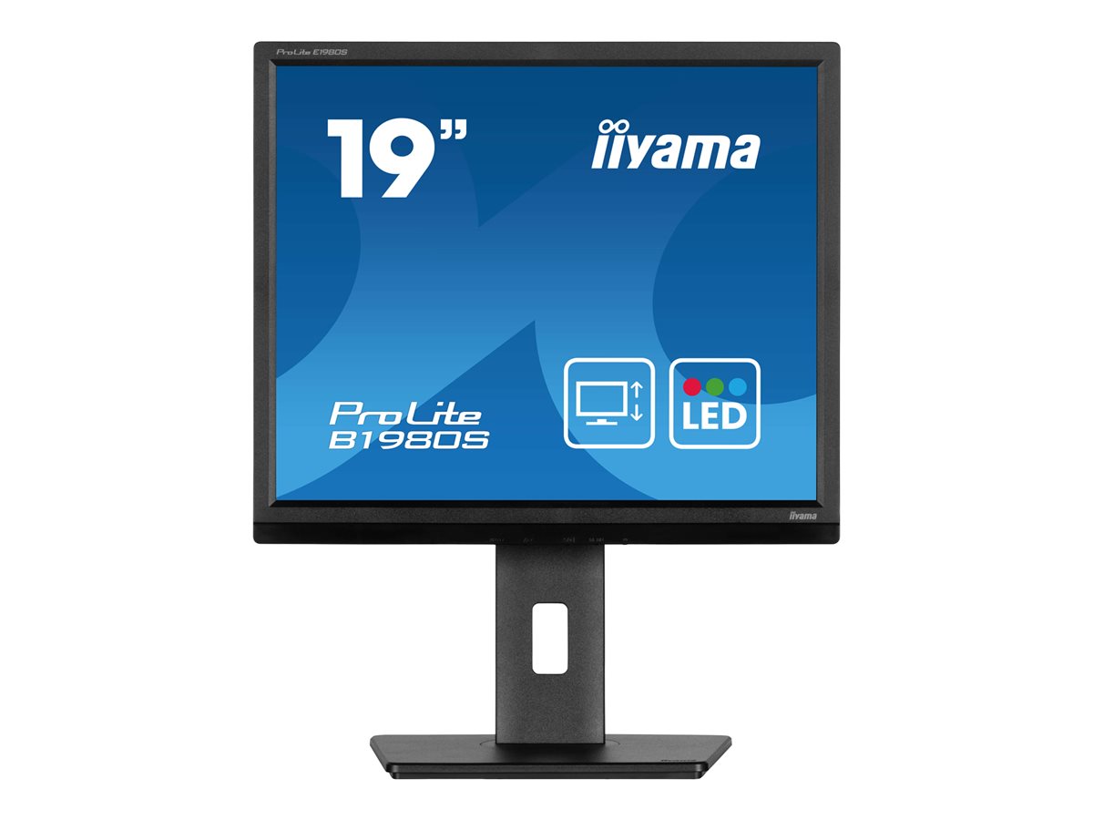 iiyama ProLite B1980S-B1 - Monitor LED - 19" - 1280 x 1024 @ 75 Hz - TN - 250 cd/m² - 1000:1 - 3 ms - HDMI, DisplayPort - altifalantes - preto, mate