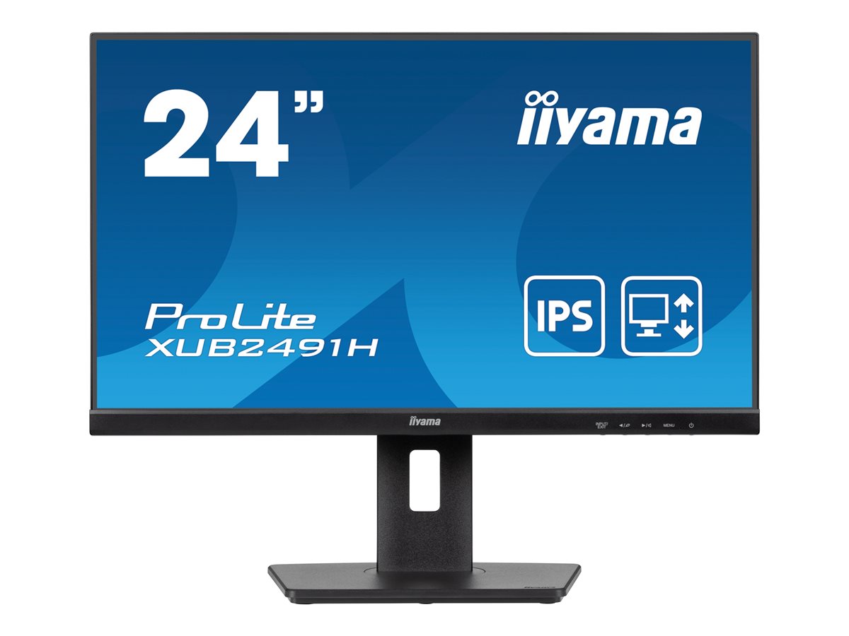 iiyama ProLite XUB2491H-B1 - Monitor LED - 24" (23.8" visível) - 1920 x 1080 Full HD (1080p) @ 100 Hz - IPS - 300 cd/m² - 1300:1 - 0.5 ms - HDMI, DisplayPort - preto, mate