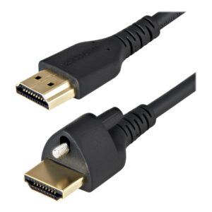 StarTech.com 2m (6ft) HDMI Cable with Locking Screw, 4K 60Hz HDR 10, High Speed HDMI 2.0 Monitor Cable with Locking Screw Connector for Secure Connection, HDMI Cable with Ethernet, M/M - Adjustable M3.0 Screw (HDMM2MLS) - Alta Velocidade Premium - ca