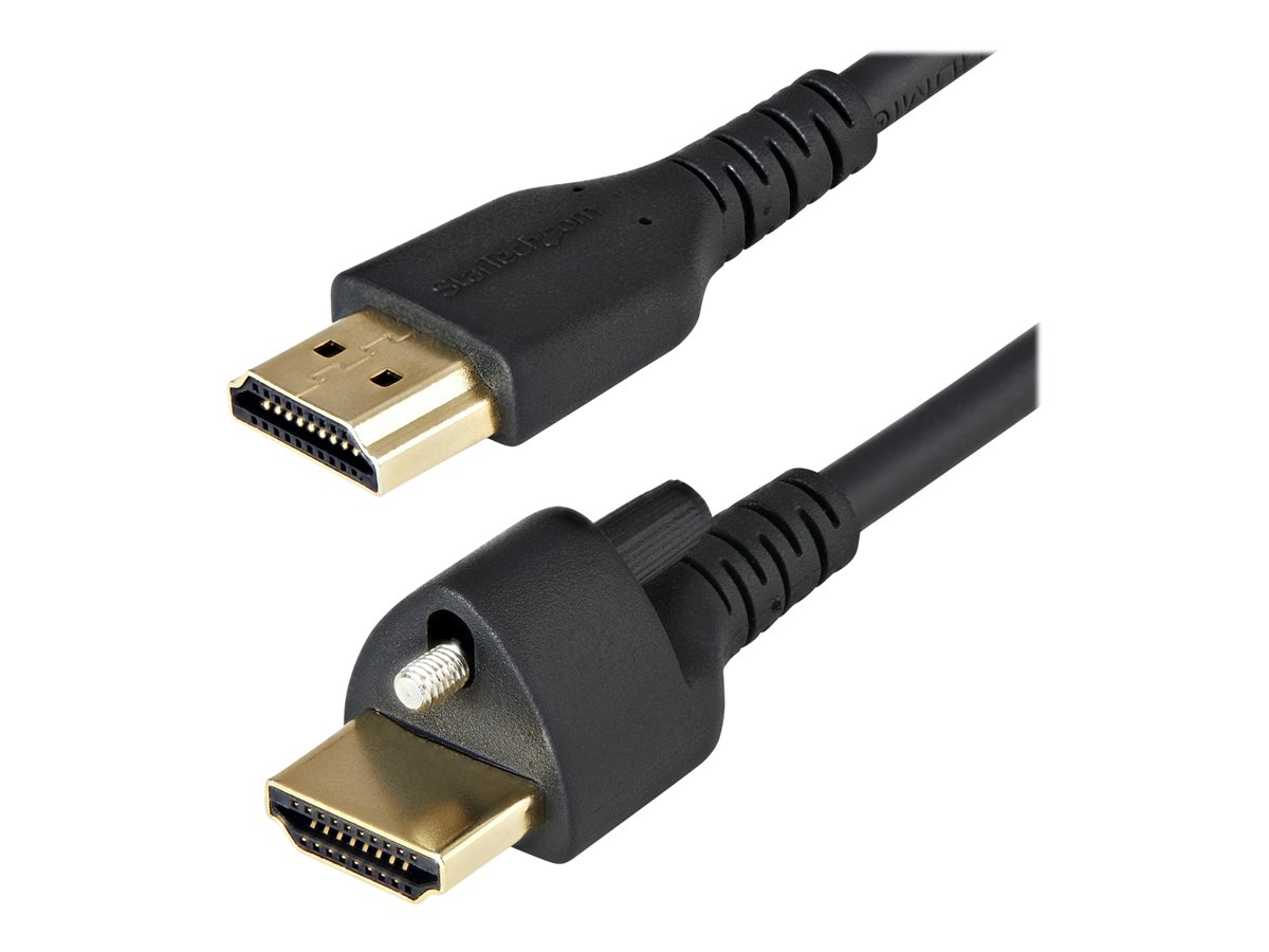 StarTech.com 2m (6ft) HDMI Cable with Locking Screw, 4K 60Hz HDR 10, High Speed HDMI 2.0 Monitor Cable with Locking Screw Connector for Secure Connection, HDMI Cable with Ethernet, M/M - Adjustable M3.0 Screw (HDMM2MLS) - Alta Velocidade Premium - ca