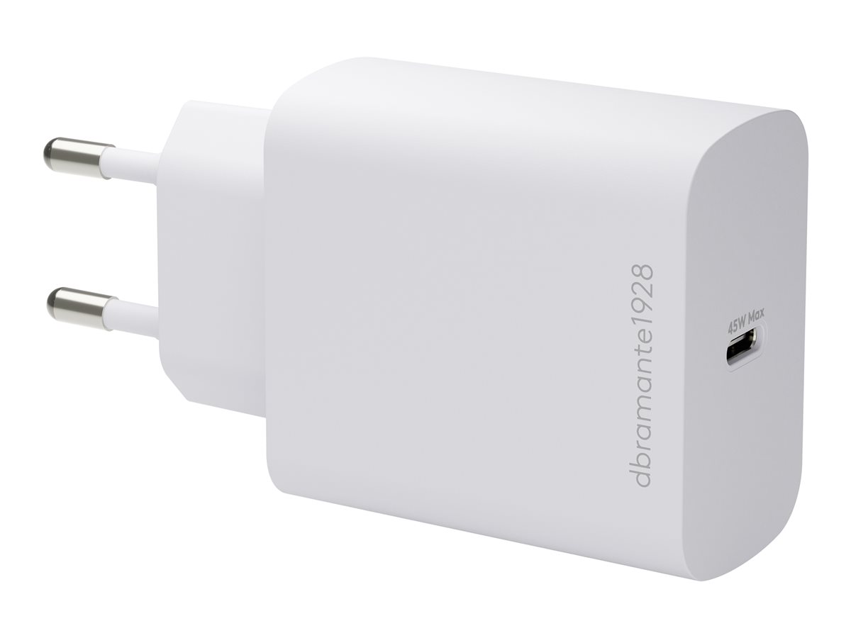 dbramante1928 re-charge - Adaptador de alimentação - 45 Watt - 3 A - Apple 2.4A, PD/PPS, PD 2.0, PD 3.0, QC 2.0, QC 3.0, AFC, SCP, Fast Charge (USB-C) - branco - Europa