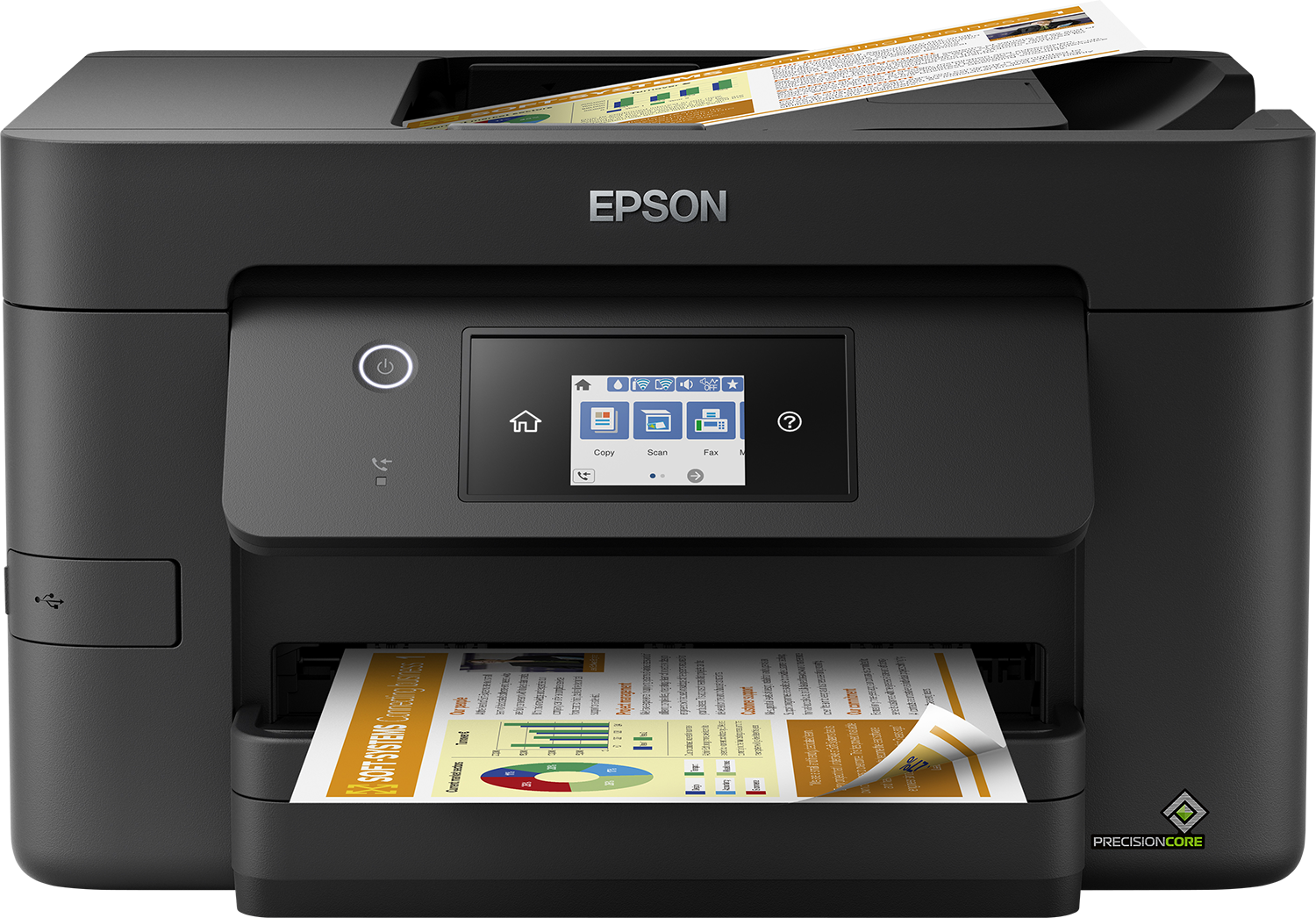 Epson WorkForce Pro WF-3820DWF - Impressora multi-funções - a cores - jacto de tinta - A4/Legal (media) - até 21 ppm (impressão) - 250 folhas - 33.6 Kbps - USB 2.0, LAN, Wi-Fi(n), host USB