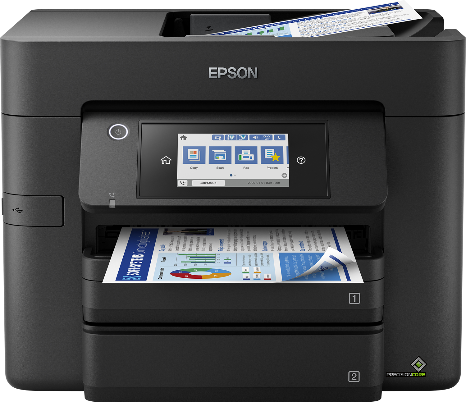 Epson WorkForce Pro WF-4830DTWF - Impressora multi-funções - a cores - jacto de tinta - A4/Legal (media) - até 25 ppm (impressão) - 500 folhas - USB 2.0, LAN, Wi-Fi(n), host USB, NFC