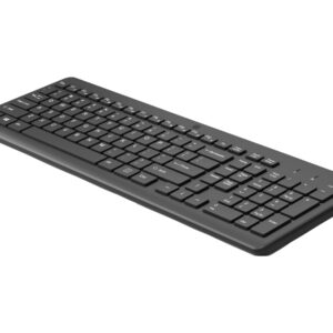 HP 225 - Teclado - disposição de 2,5 zonas - sem fios - 2.4 GHz - Português - preto