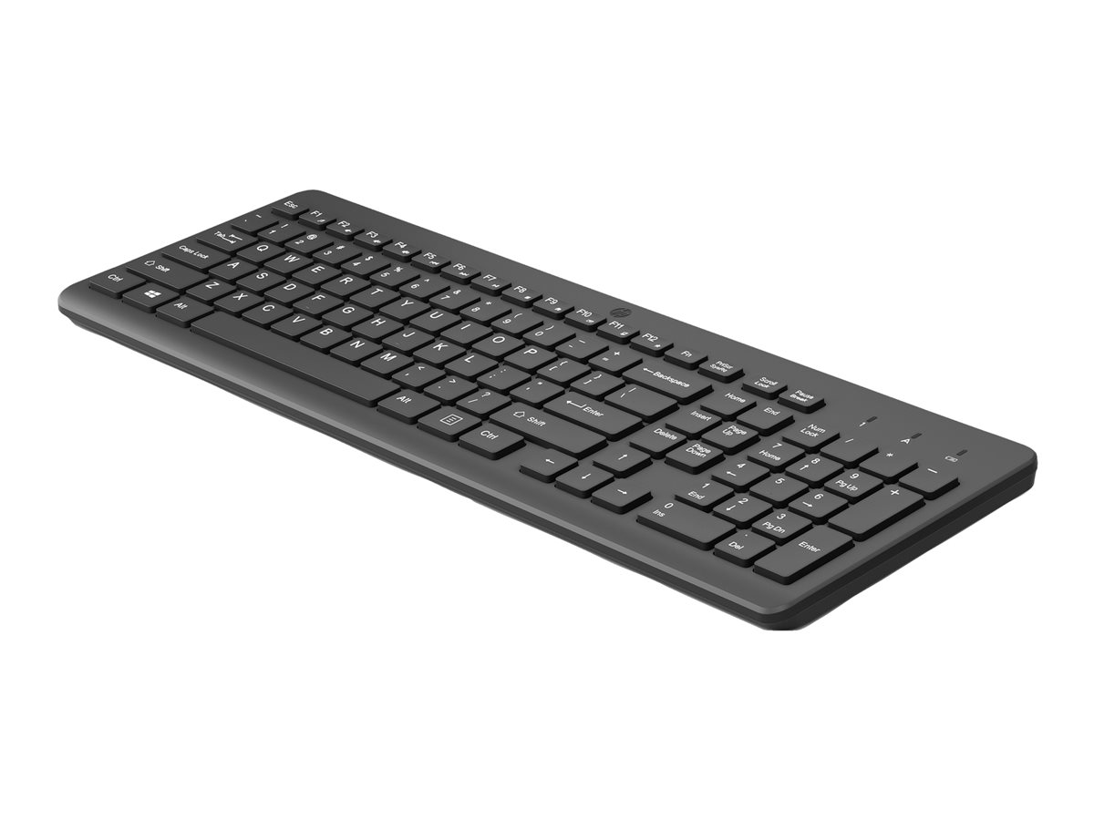 HP 225 - Teclado - disposição de 2,5 zonas - sem fios - 2.4 GHz - Português - preto