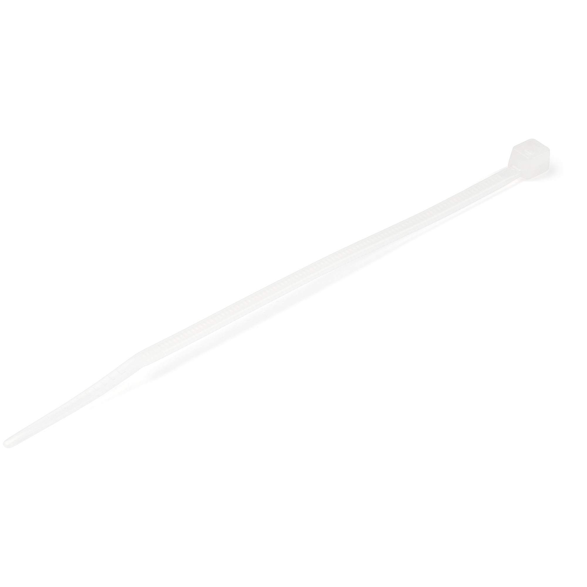 StarTech.com 10cm(4") Cable Ties, 2mm(1/16") wide, 22mm(7/8") Bundle Diameter, 8kg(18lb) Tensile Strength, Nylon Self Locking Zip Ties with Curved Tip, 94V-2/UL Listed, 100 Pack, White - Nylon 66 Plastic - TAA (CBMZT4N) - Laço de cabo - 10.16 cm - br
