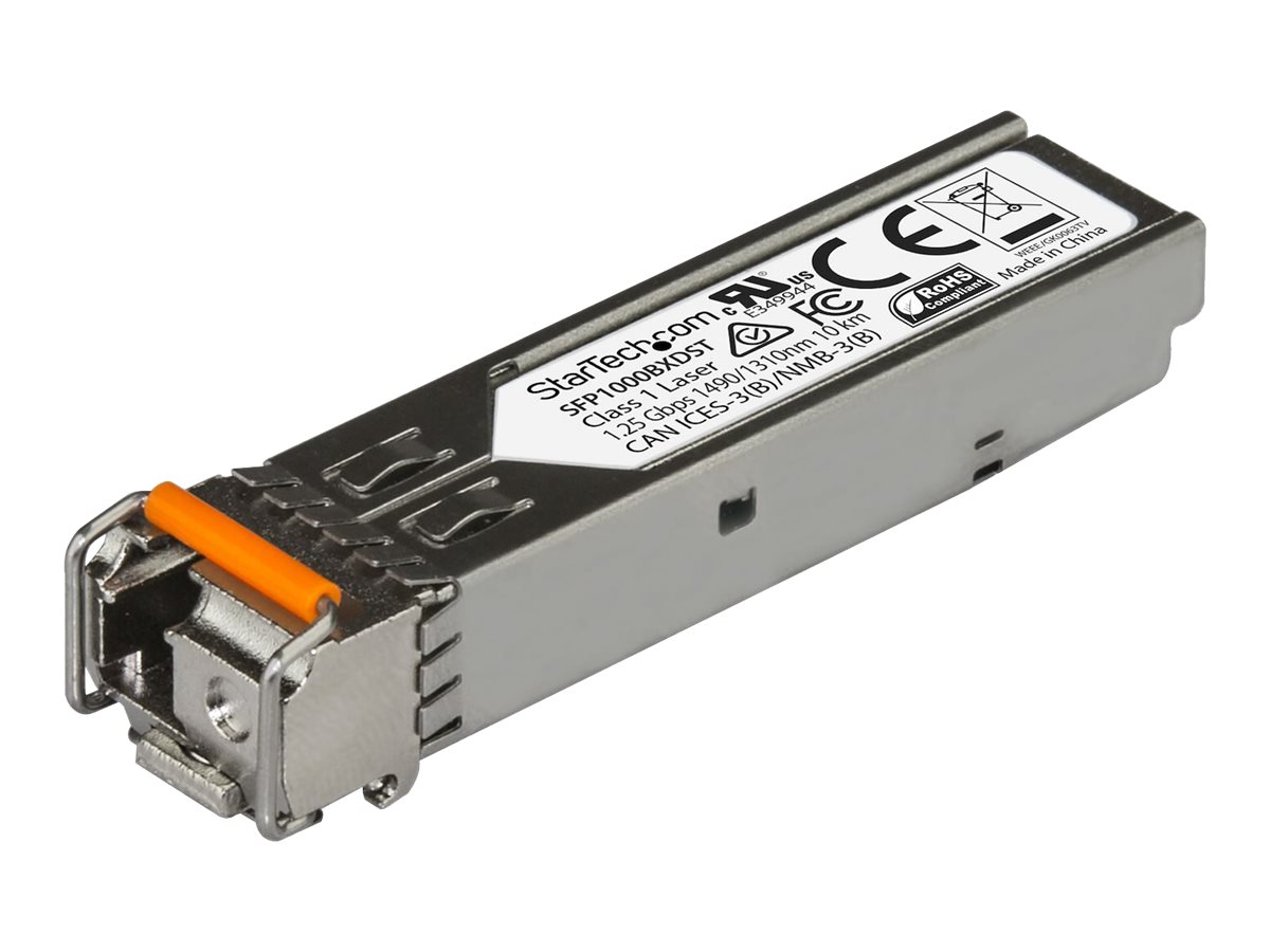 StarTech.com MSA Uncoded SFP Module, 1000BASE-BX, 1 Gigabit Ethernet Bi-Directional (BiDi) Fiber Single Strand SFP Transceiver (SMF), LC 10km , Mini GBIC Transceiver SFP Module, Downstream - Lifetime Warranty (SFP1000BXDST) - Módulo de transceptor SF