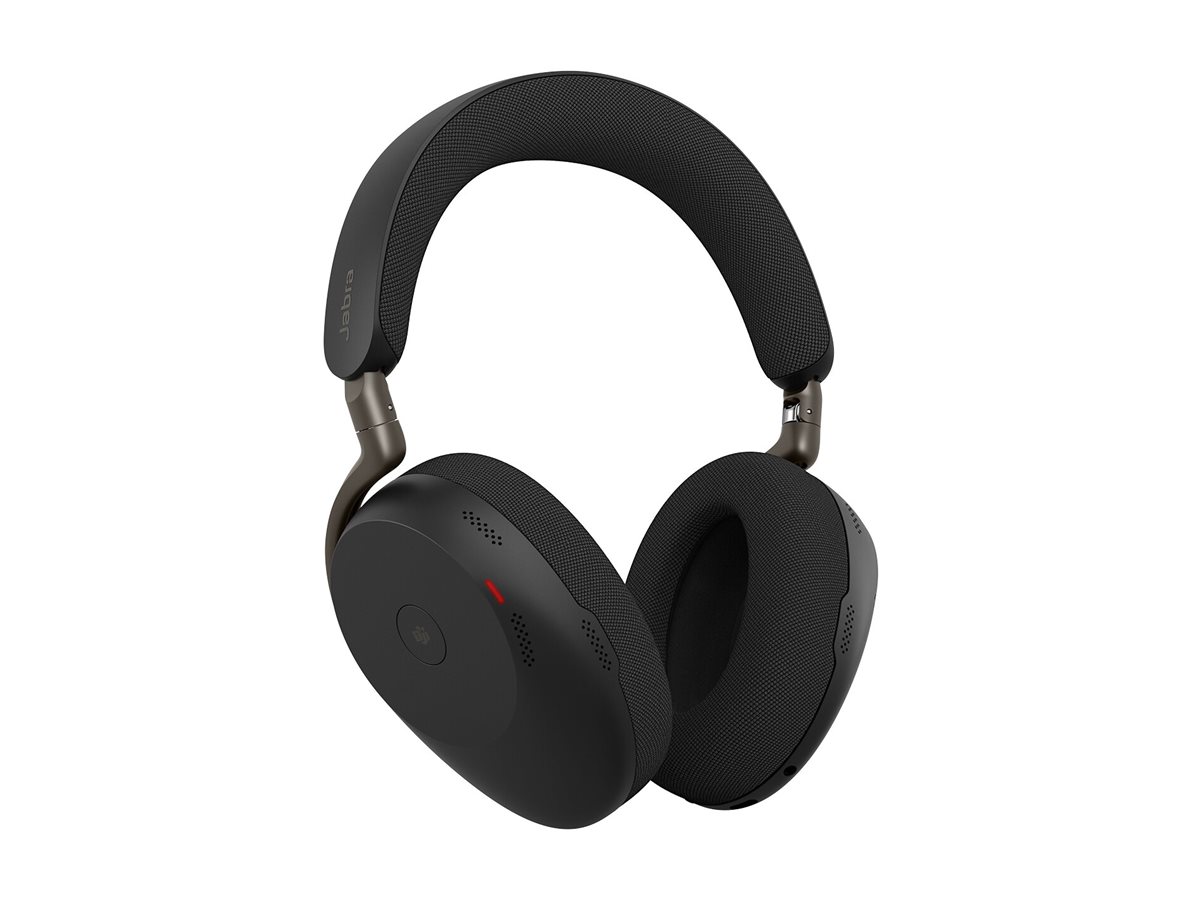 Jabra Evolve3 85 MS - Auscultadores - tamanho completo - bluetooth - sem fios, com cabo - cancelamento de ruído activo - macaco de 3,5 mm, USB-C através de adaptador de Bluetooth - isolamento de ruído - preto - com base de carregamento sem fios - Cer
