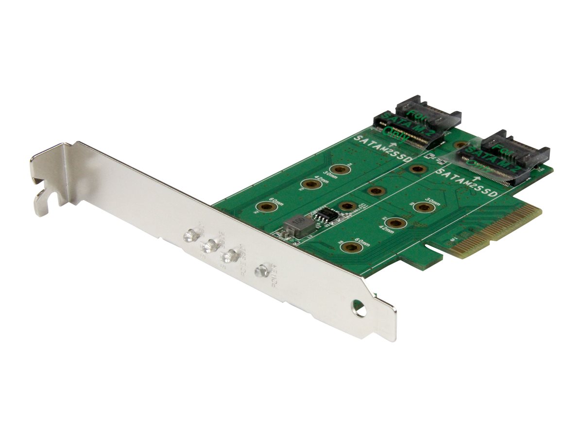 StarTech.com 3-port M.2 SSD (NGFF) Adapter Card - Supports 1x PCIe (NVMe) M.2 SSD, 2x SATA III M.2 SSDs - PCIe 3.0 Adapter (PEXM2SAT32N1) - Adaptador de interface - M.2 - M.2 Card / SATA 6Gb/s - PCIe 3.0