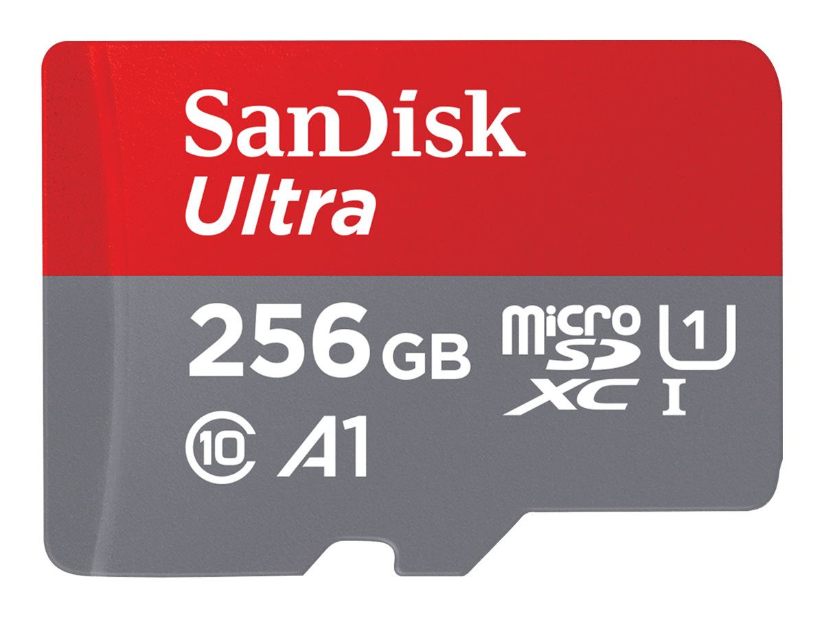 SanDisk Ultra - Cartão de memória flash (adaptador microSDXC para SD Incluído) - 256 GB - A1 / UHS Class 1 / Class10 - microSDXC UHS-I
