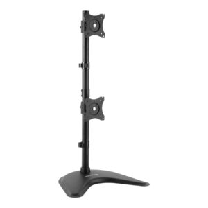 StarTech.com Vertical Dual Monitor Stand - Supports Monitors 13" to 27" - Adjustable - Computer Monitor Stand for Double Stacked VESA Monitors - Black (ARMBARDUOV) - Plataforma - para 2 monitores - aço de alta resistência - preto - tamanho de tela: 1