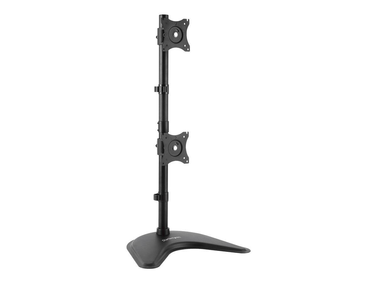 StarTech.com Vertical Dual Monitor Stand - Supports Monitors 13" to 27" - Adjustable - Computer Monitor Stand for Double Stacked VESA Monitors - Black (ARMBARDUOV) - Plataforma - para 2 monitores - aço de alta resistência - preto - tamanho de tela: 1