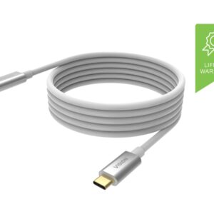4 m USB C cable -USB 3.2 10 gbps - twisted pair construction - supports 5 a charging current - USB C 3.2 (m) to USB C 3.2 (m) - outer diameter 5 mm - 32+24 awg - white
