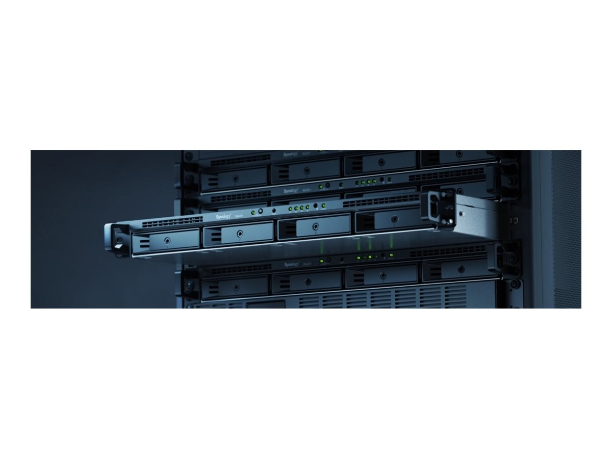 Synology RackStation RS422+ - Servidor NAS - 4 baias - montável em bastidor - SATA 6Gb/s - RAID (expansão de disco rígido) 0, 1, 5, 6, 10, JBOD - RAM 2 GB - Gigabit Ethernet - iSCSI assistência - 1U