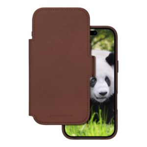 dbramante1928 Lynge - Capa flip cover para telemóvel - compatibilidade MagSafe - couro com granulação plena - creme escuro - para Apple iPhone Air