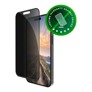 dbramante1928 Eco-shield - Protector de ecrã para telemóvel - película - com filtro de privacidade - cor da moldura preto - para Apple iPhone 16